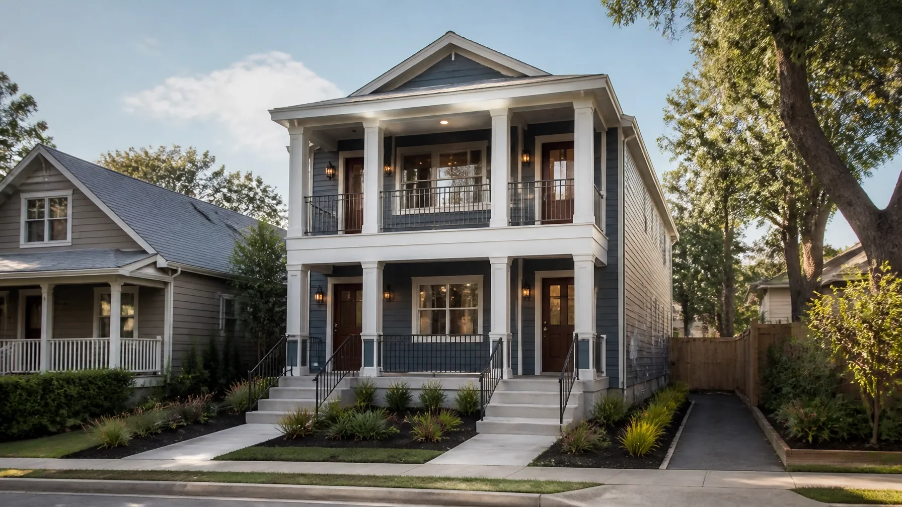 Renovated Two-Story Multifamily Home with Landscaped Walkways